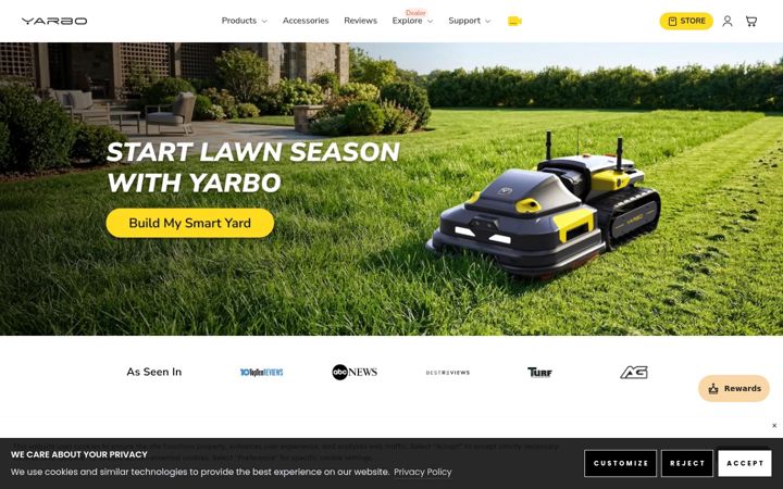 Screenshot of yarbo.com