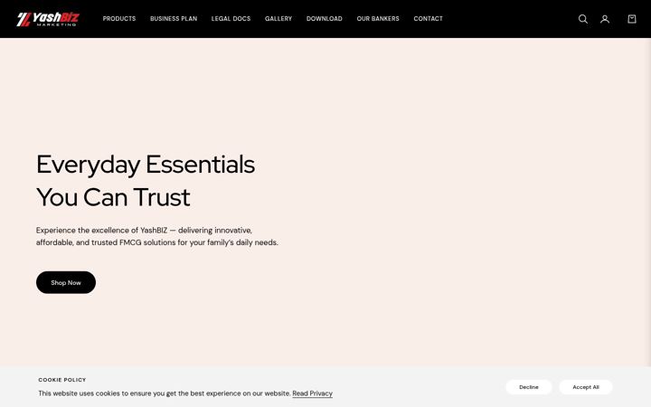 Screenshot of yashbizz.com