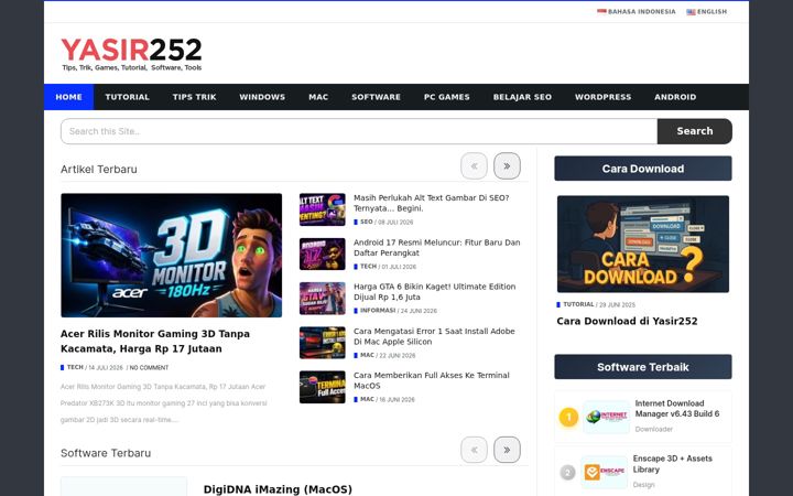 Screenshot of yasir252.com
