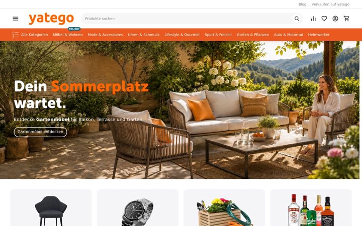 Screenshot of yatego.com
