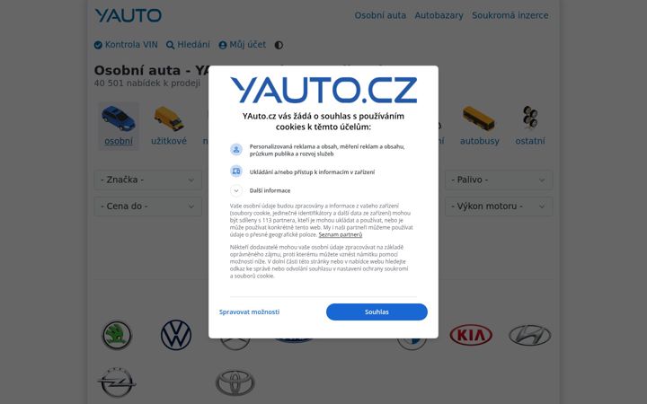 Snímek obrazovky yauto.cz