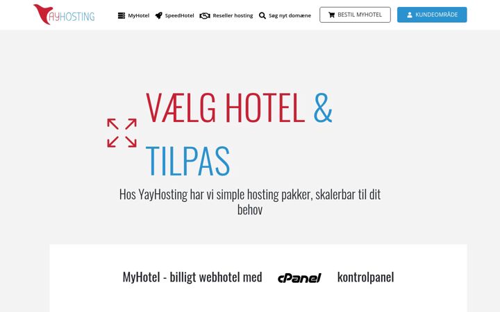 Screenshot of yayhosting.dk
