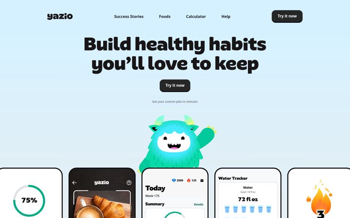 Skærmbillede af yazio.com