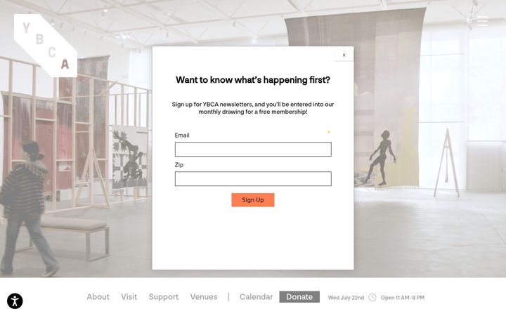 Screenshot of ybca.org