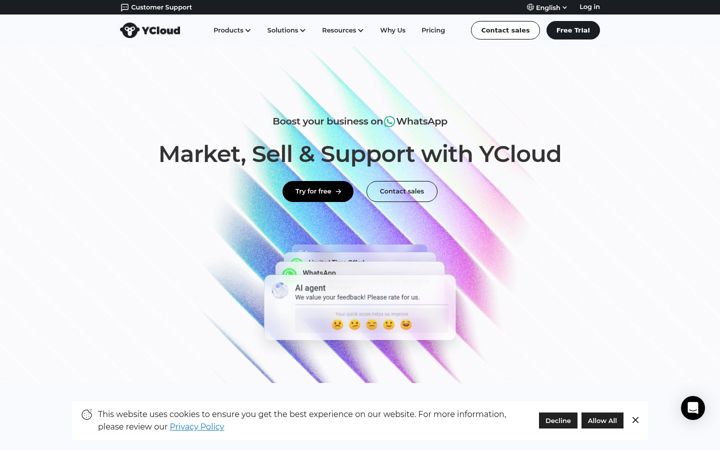 Skærmbillede af ycloud.com