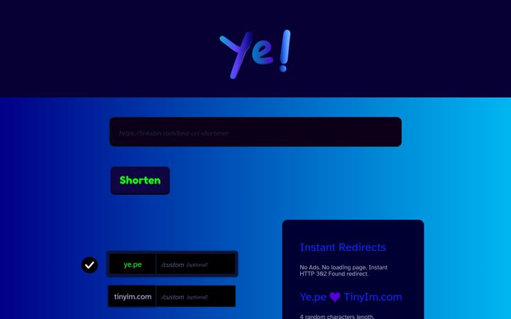 Screenshot of ye.pe