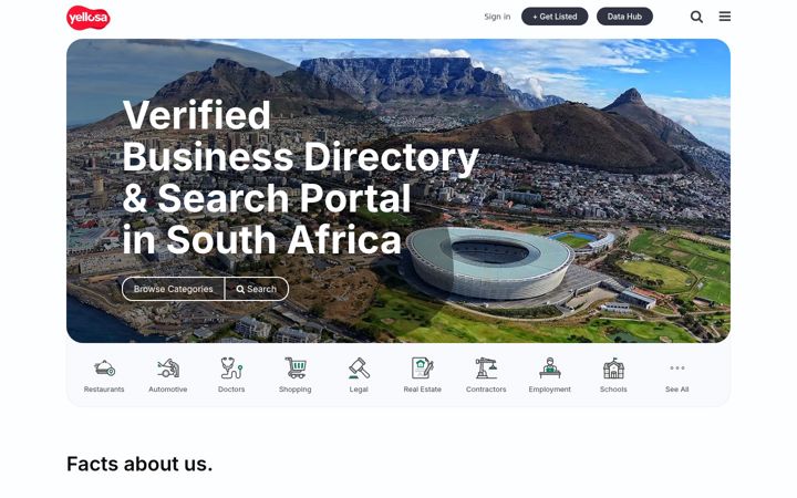 Screenshot of yellosa.co.za
