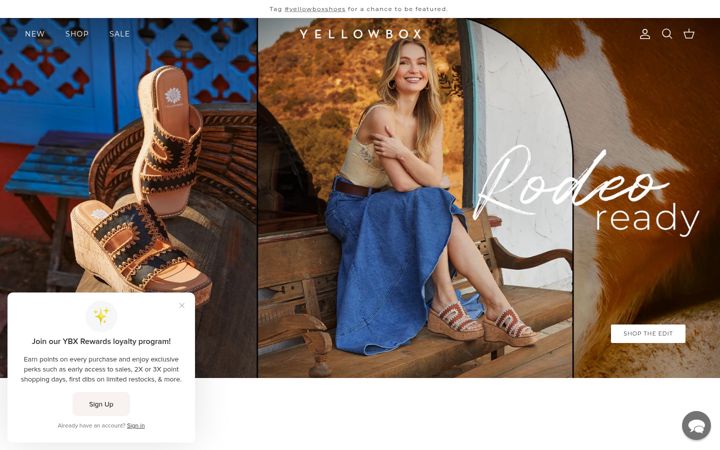 Screenshot of yellowboxshoes.com