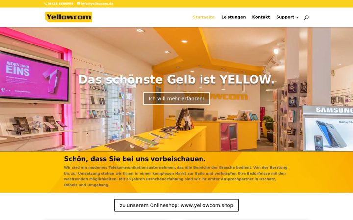 Snímek obrazovky yellowcom.de