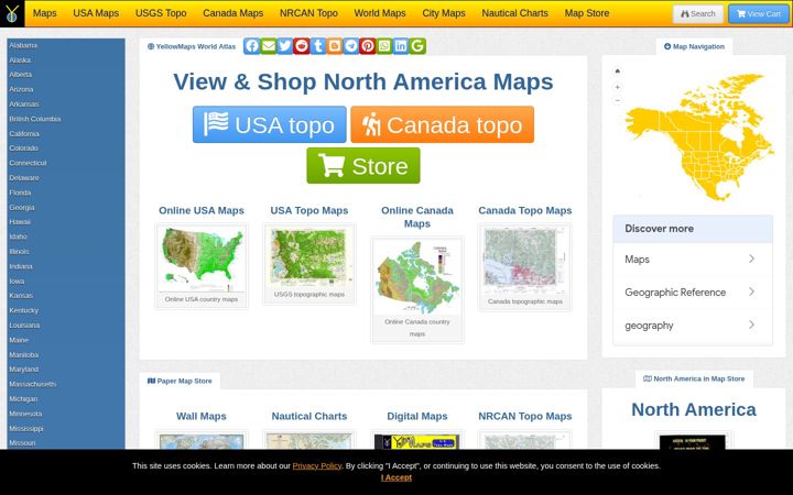 Screenshot of yellowmaps.com