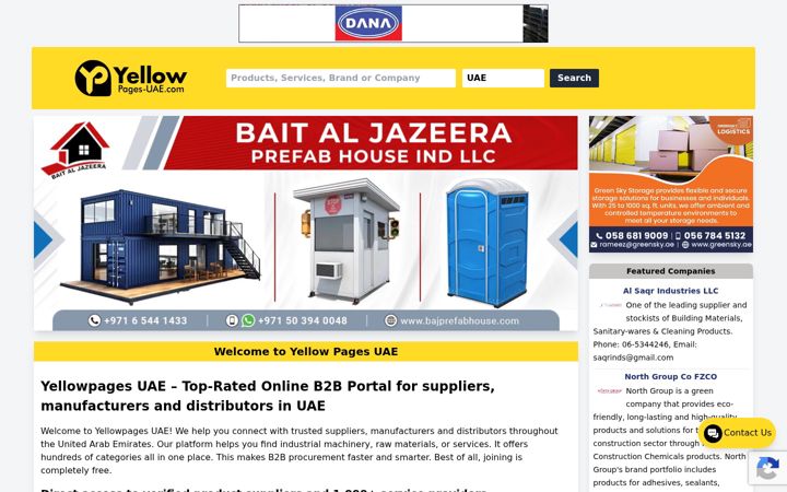 Screenshot of yellowpages-uae.com