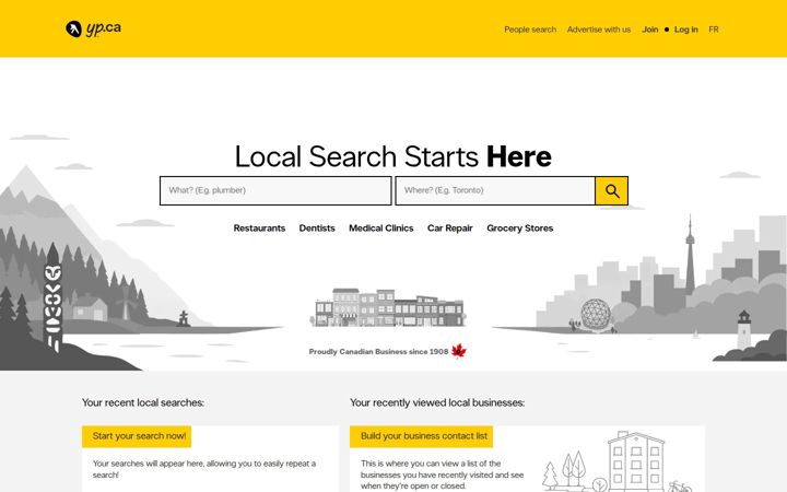 Skjermbilde av yellowpages.ca