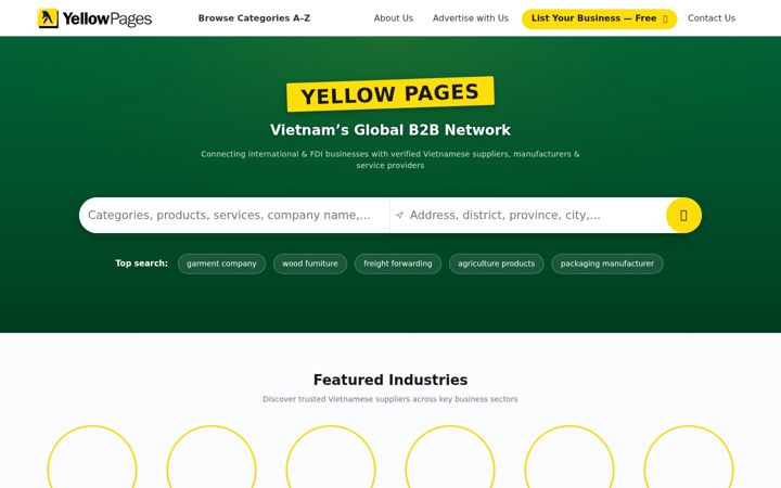 Screenshot of yellowpages.com.vn