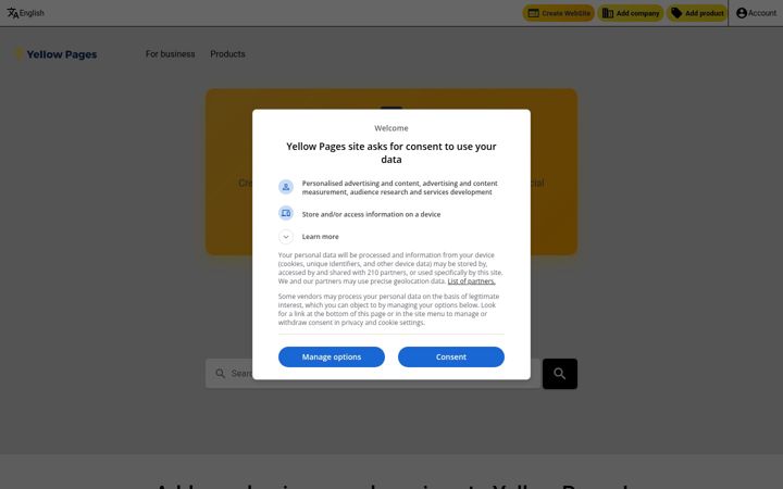 Screenshot of yellowpages.net