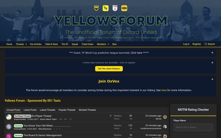 Screenshot of yellowsforum.co.uk