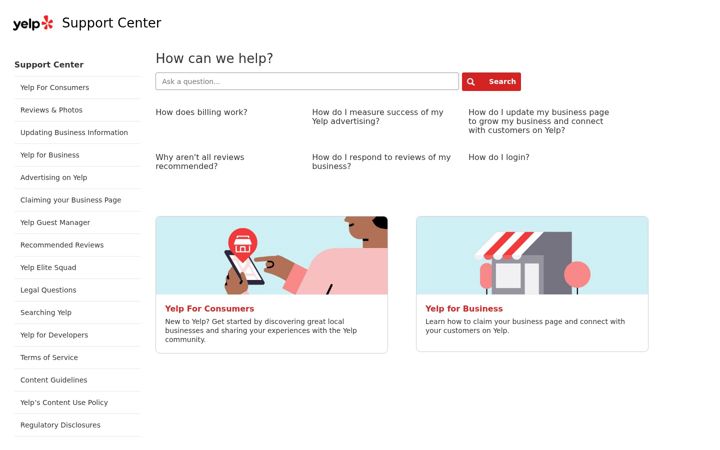 Screenshot of yelp-support.com