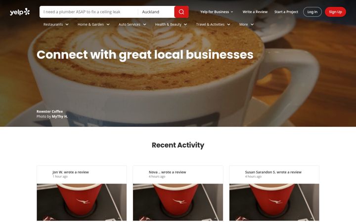 Screenshot of yelp.co.nz