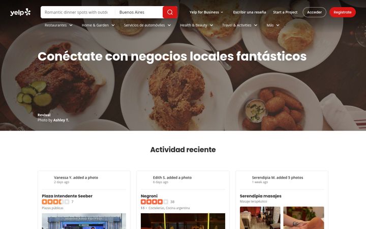 Screenshot of yelp.com.ar