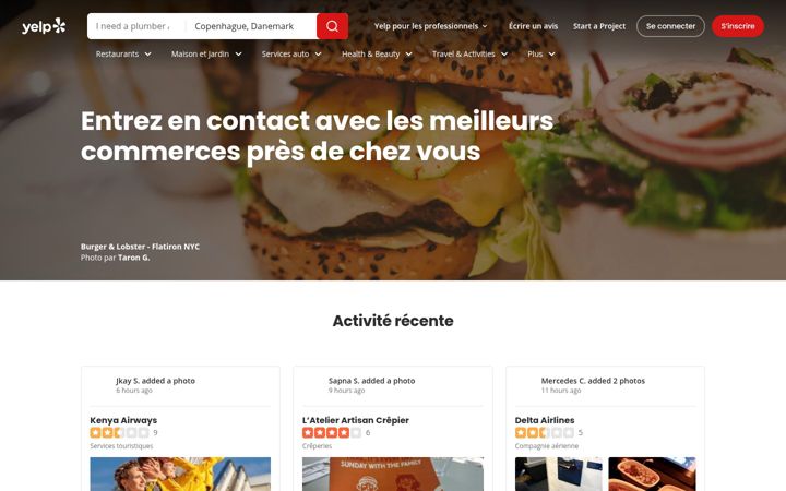 Screenshot of yelp.fr