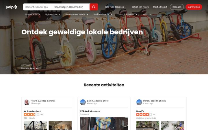 Screenshot του yelp.nl