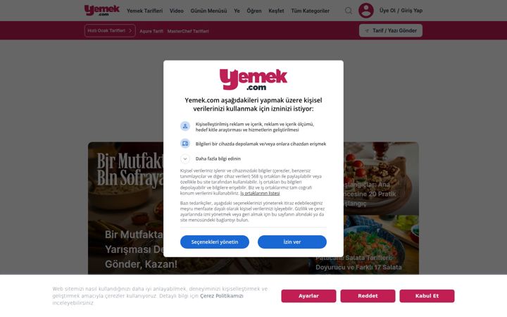 Screenshot of yemek.com