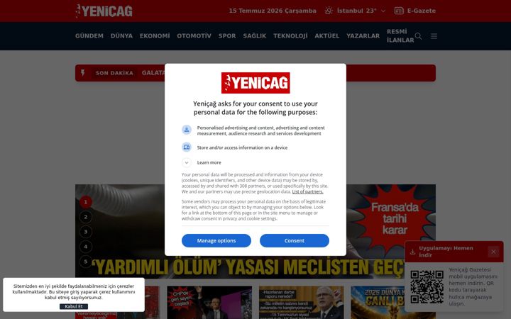 Screenshot di yenicaggazetesi.com