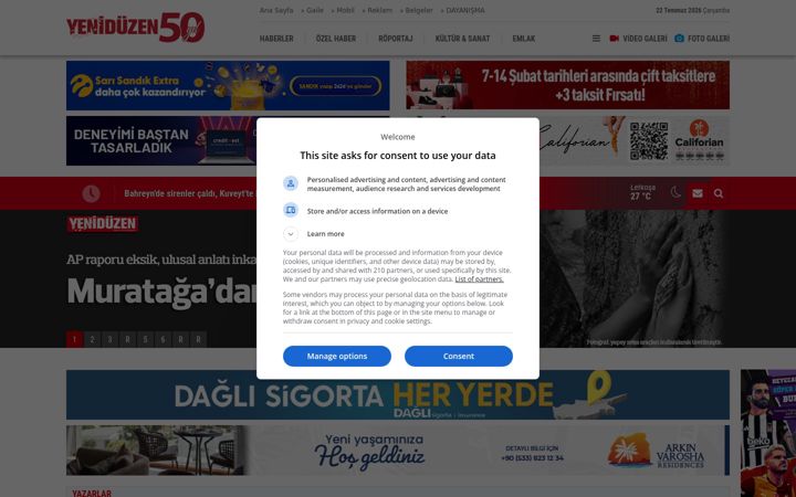 Screenshot of yeniduzen.com
