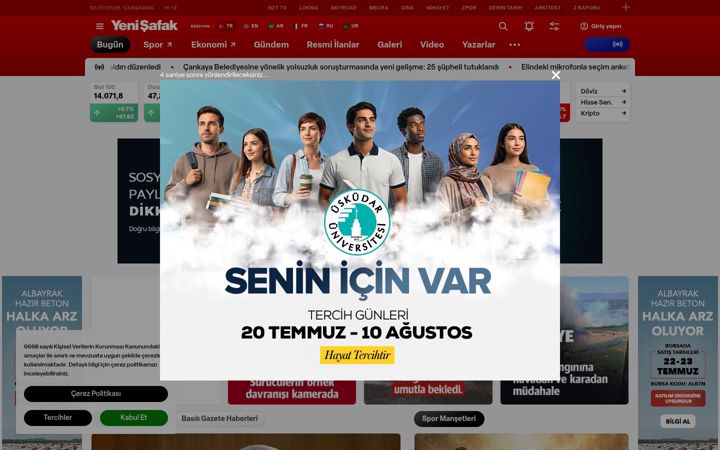 Screenshot of yenisafak.com.tr