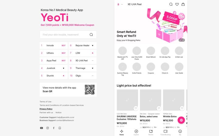 Snímek obrazovky yeoshin.co.kr