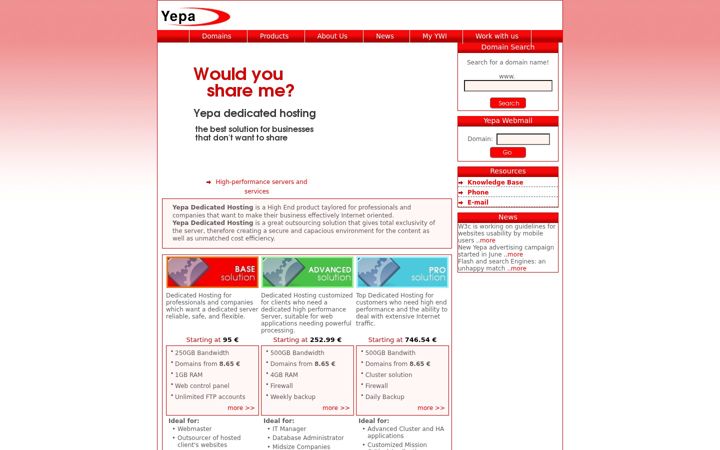 Screenshot of yepa.com