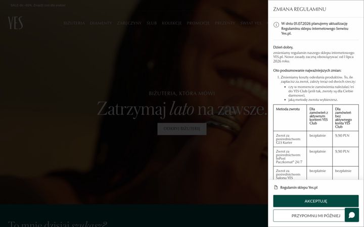 Screenshot di yes.pl
