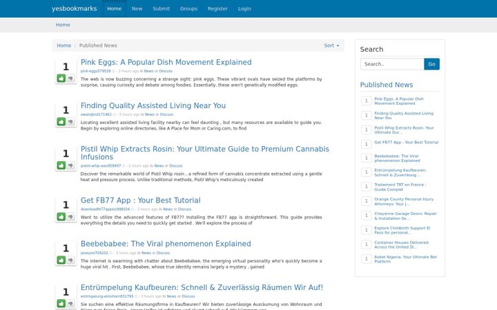 Screenshot of yesbookmarks.com