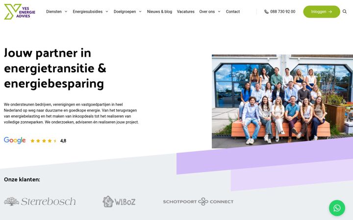 Posnetek zaslona yesenergieadvies.nl