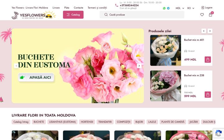 Screenshot of yesflowers.md