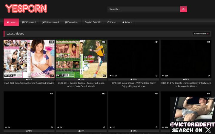 Screenshot of yesporn.stream
