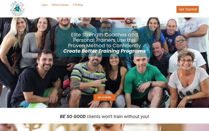 Screenshot of yestostrength.com