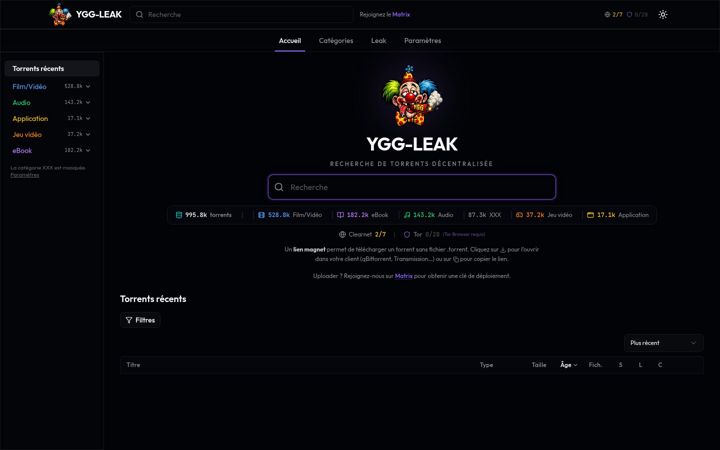 Screenshot of ygg.gratis