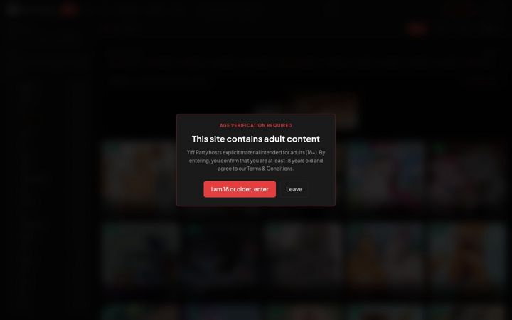 Screenshot stránky yiff-party.com