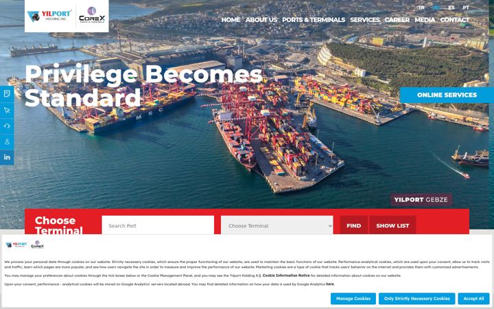 Screenshot of yilport.com