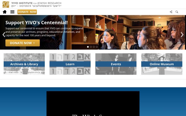 Screenshot of yivo.org