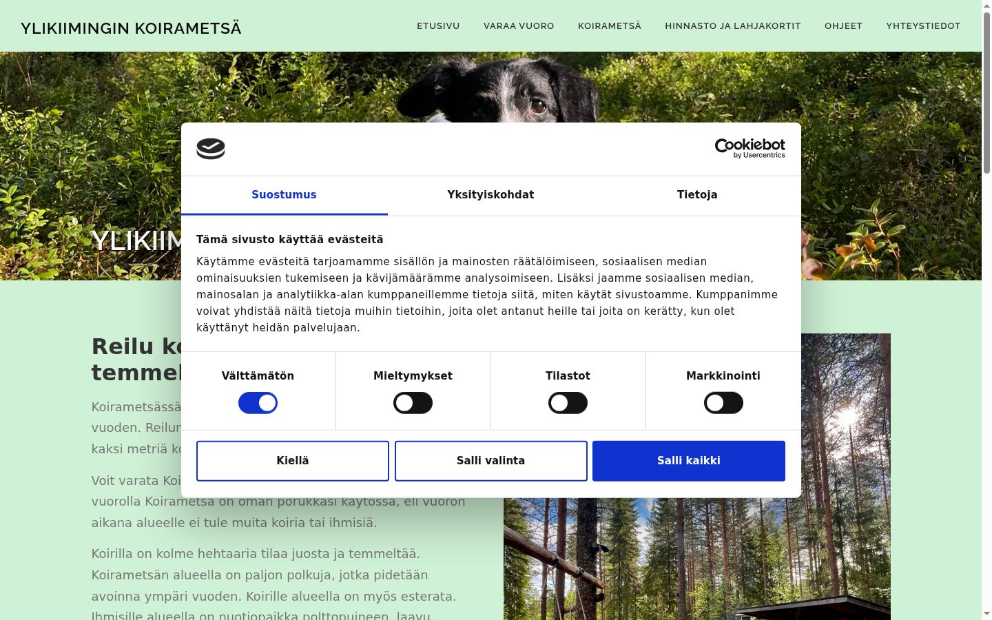 Snímek obrazovky baneru souhlasu zobrazeného před jakoukoli interakcí