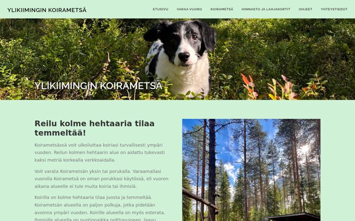 Screenshot of ylikiiminginkoirametsa.fi