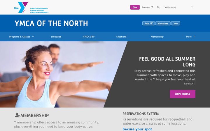 Screenshot von ymcanorth.org