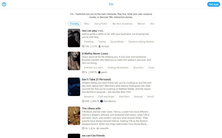 Screenshot of yn.app