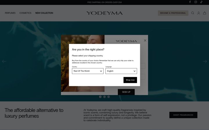Екранна снимка на yodeyma.uk