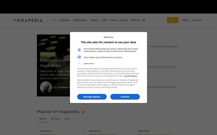 Screenshot of yogapedia.com
