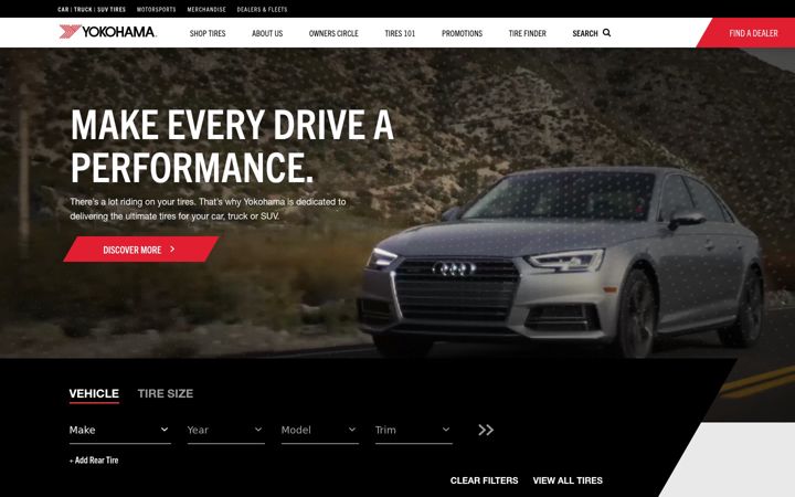 Screenshot of yokohamatire.com
