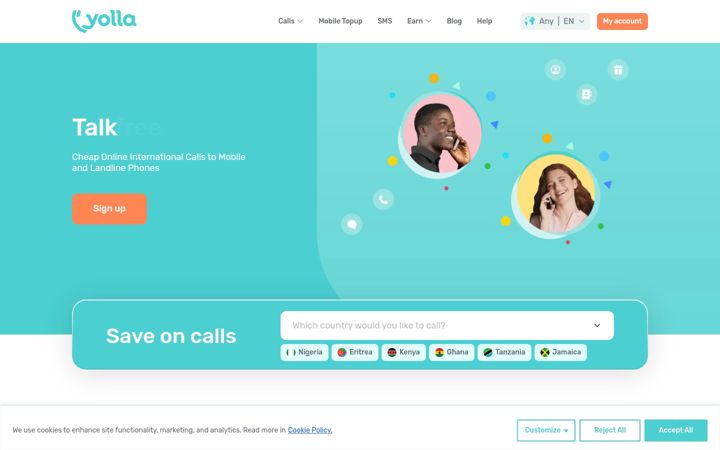 Screenshot of yollacalls.com