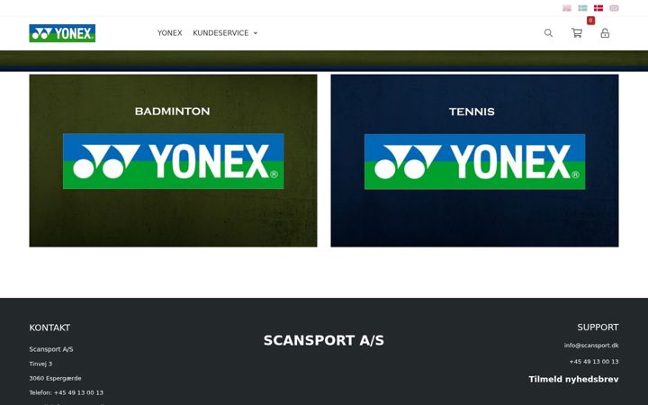 Screenshot of yonexshop.dk