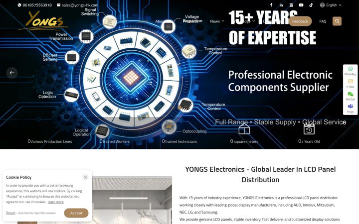 Screenshot of yongslcd.com
